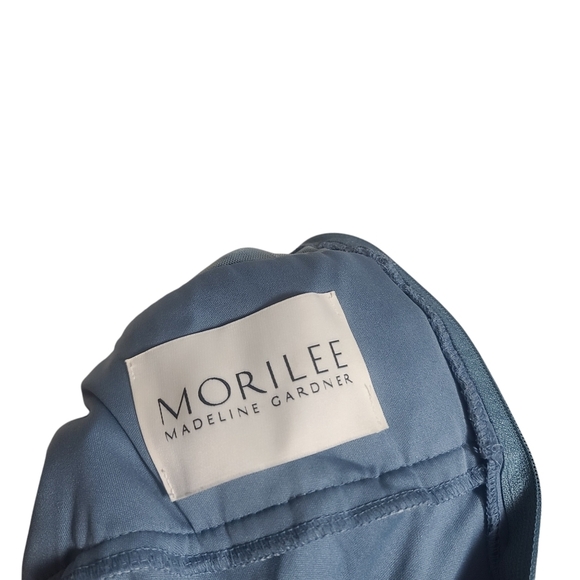 Morilee Madeline Gardner Blue V Neck Maxi Dress 14/16 - Picture 8 of 11